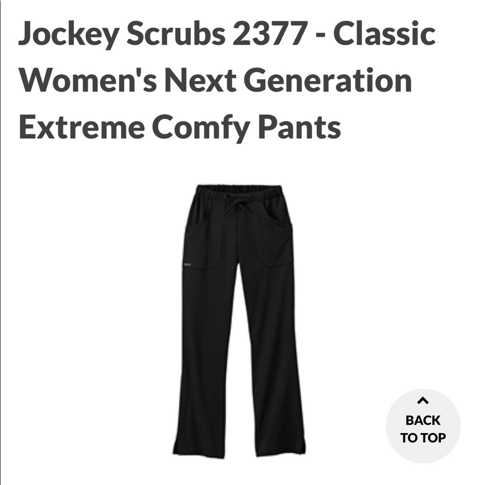 Black Jockey Small Scrub Pants New With Tags
